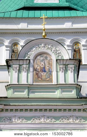 Holy Gates and gate tower. Holy Trinity St. Sergius Lavra. Sergiev Posad, Russia.