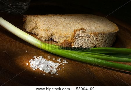 Rye Bread With Green Onion And Coarse Salt
