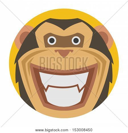 Cute animals emotions icons isolated fun set face. Happy character funny emoji set comic adorable pet. Animals emotions icons flat set expression smile collection. Wild avatar emoticon comic icons.