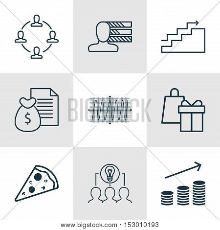 Set Of 9 Universal Editable Icons. Can Be Used For Web, Mobile And App Design. Includes Icons Such A