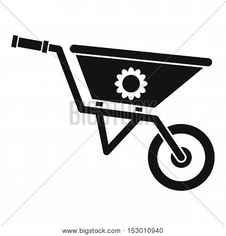 Wheelbarrow icon. Simple illustration of wheelbarrow vector icon for web