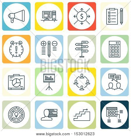 Set Of Project Management Icons On Innovation, Personal Skills And Money Topics. Editable Vector Ill