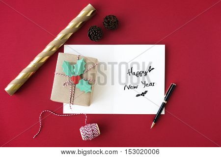 Merry Christmas and Happy New Year Family Holiday Festival Concept