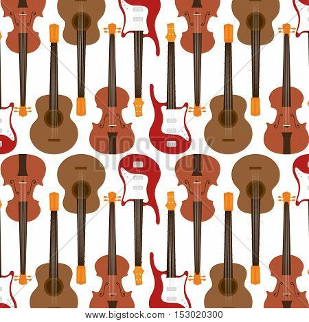 seamless pattern guitar electric traditional vector illustration eps 10