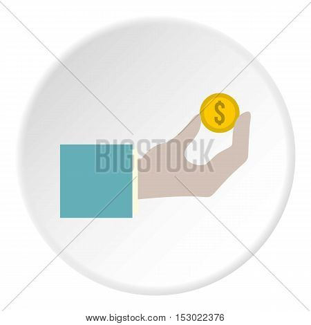 Hand pays for parking icon. Flat illustration of hand pays for parking vector icon for web