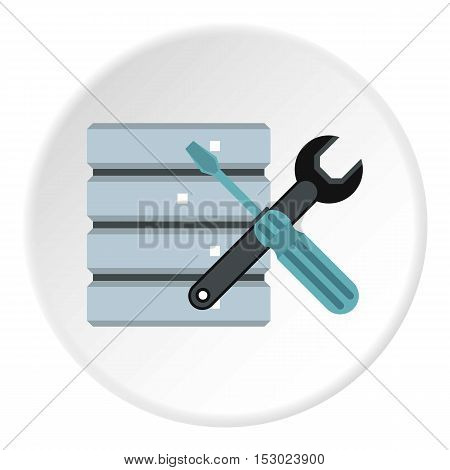 Database setup icon. Flat illustration of database setup vector icon for web