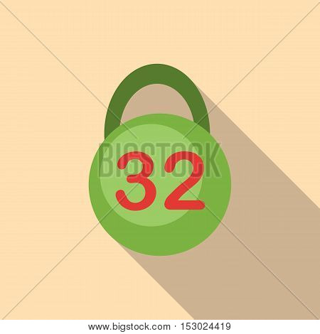 Weight thirty two pounds icon. Flat illustration of weight thirty two pounds vector icon for web