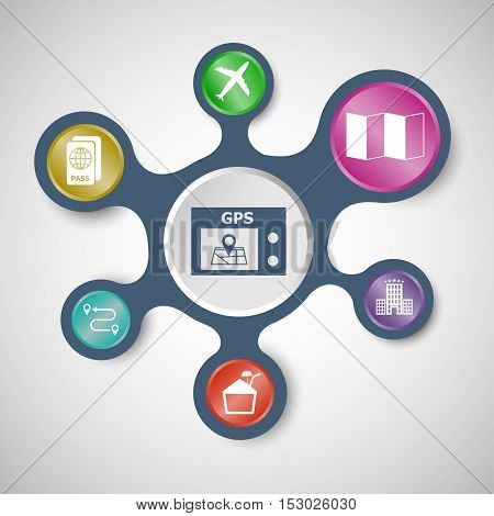 Trip infographic templates with connected metaballs, stock vector