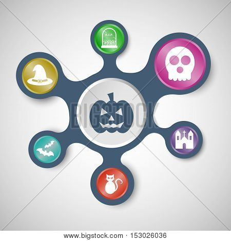 Halloween infographic templates with connected metaballs, stock vector
