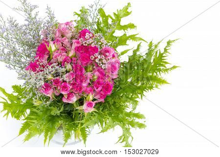 colorful bouquet of flower on white background