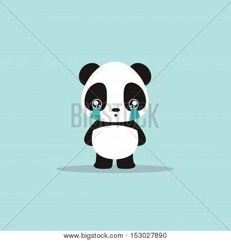 absctract cute panda on a blue background