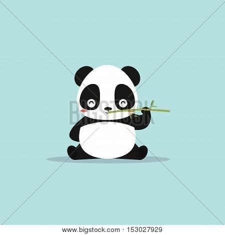 absctract cute panda on a blue background