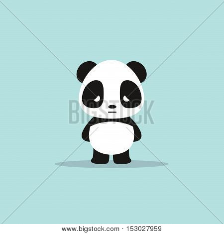 absctract cute panda on a blue background