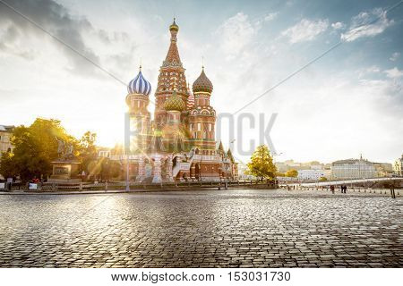 Saint Basil's Cathedral on Red Square in Moscow Russia