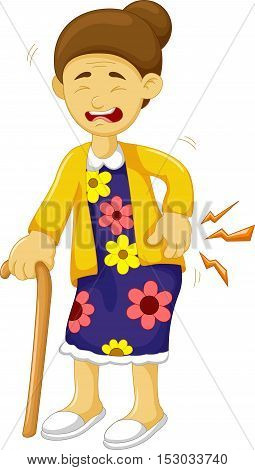cartoon old grandmother was lumbago for you design