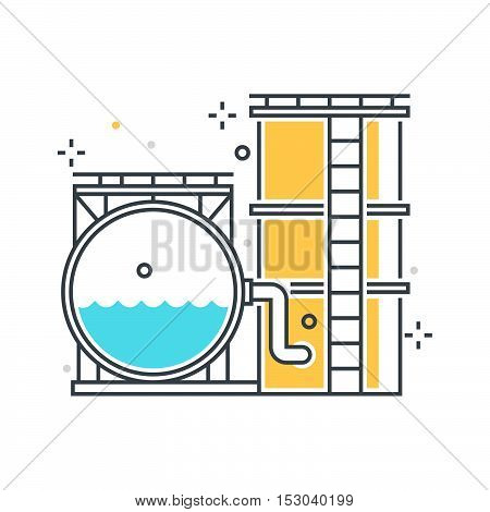 Color Line, Storage Tank Concept Illustration, Icon