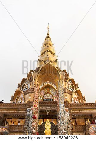 Gold Pagoda Public Temple in Phetchabun Thailand 