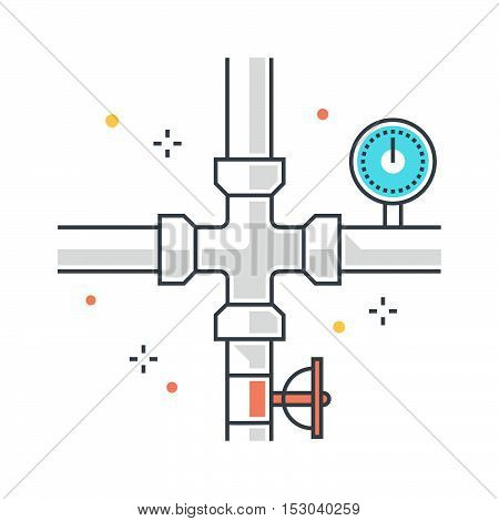 Color Line, Gas Pipeline Illustration, Icon