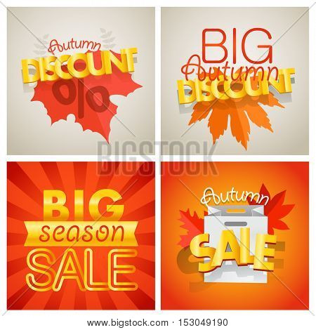 Season sale banners set. Different sale banners vector collection