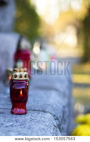 Candless in the cemetery, a Helloween background