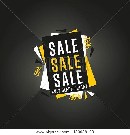 Black Friday sale black sticker vector isolated. Discount or special offer price sign on Black Friday. Sale banner. Promo offer on black friday. Special offer sale sticker. Discount tag on Black Friday. Special offer black friday banner.