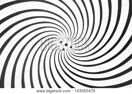 Hypnotize background. Swirling radial pattern black and white background