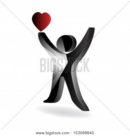Vector symbol of human on white background