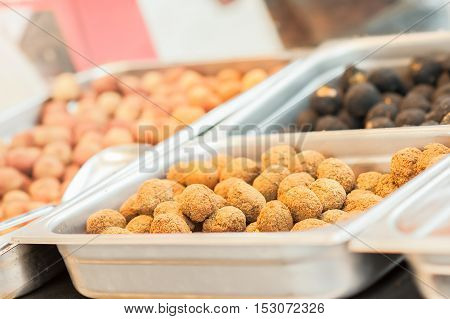 Fried Olive Ascolane . Typical Regional Dish