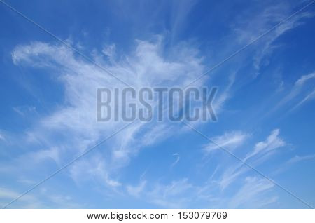 beautiful blue sky with spindrift clouds. background. abstraction