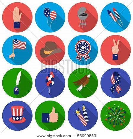 Patriot Day set icons in flat style. Big collection Patriot Day vector symbol stock