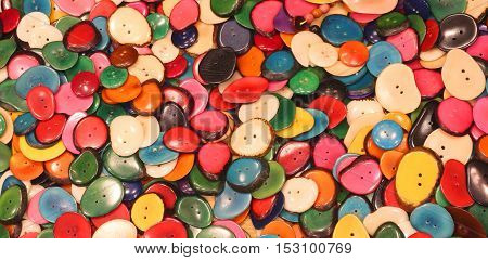 Buttons Made With Dried Palm Seeds For Sale In The Ethnic Shop