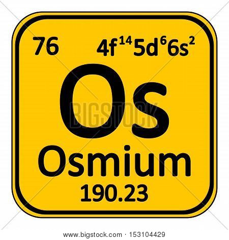 Periodic table element osmium icon on white background. Vector illustration.