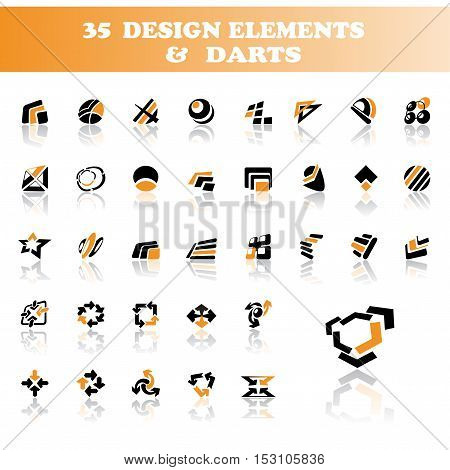 Vector design ymbols and darts - illustration