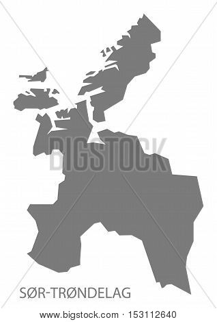 Sor Trondelag Norway Map grey illustration high res