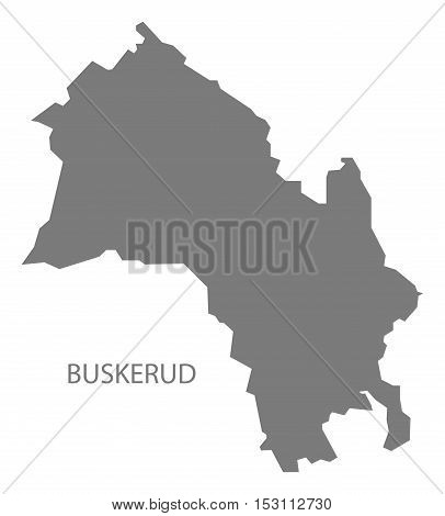 Buskerud Norway Map grey illustration high res