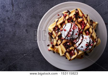 Plate Of Belgian Waffles