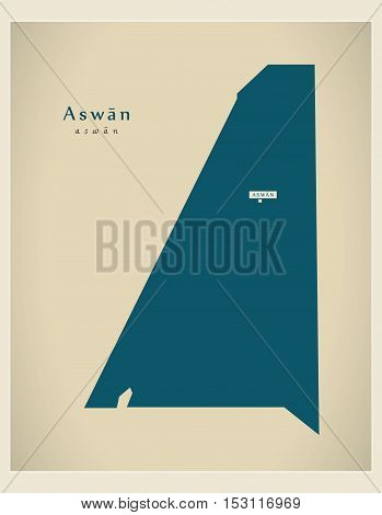 Modern Map - Aswan EG vector high res