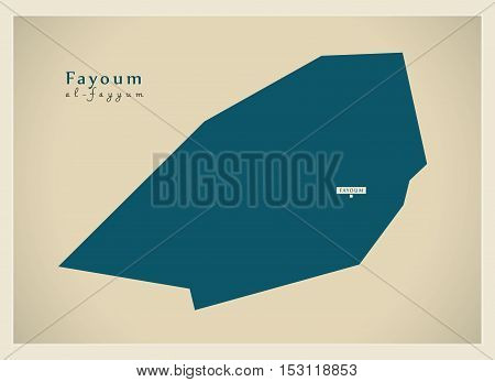 Modern Map - Fayoum EG vector high res