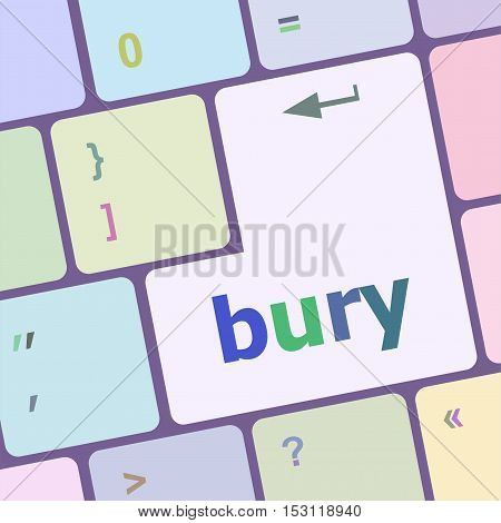 bury word on computer button keyboard key