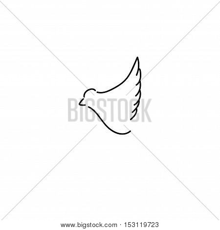 bird logo Flying Bird Logo design abstract vector template linear style. Dove Pigeon Logotype concept outline icon.