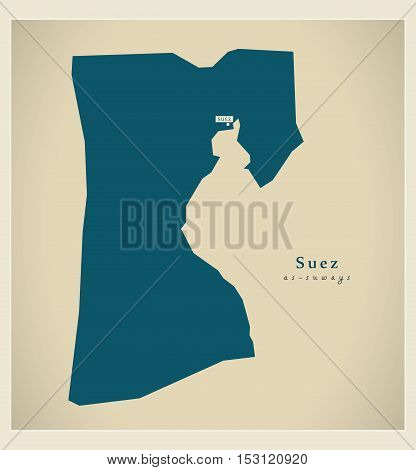 Modern Map - Suez EG vector high res