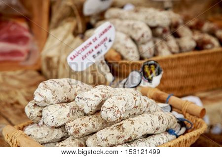 French Sausage At Street Market