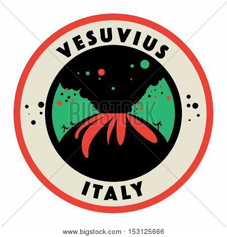 Stamp or label with words Vesuvius Italy vector illustration