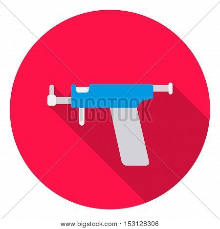 Ear piercing gun icon in flat style isolated on white background. Tattoo symbol vector illustration.