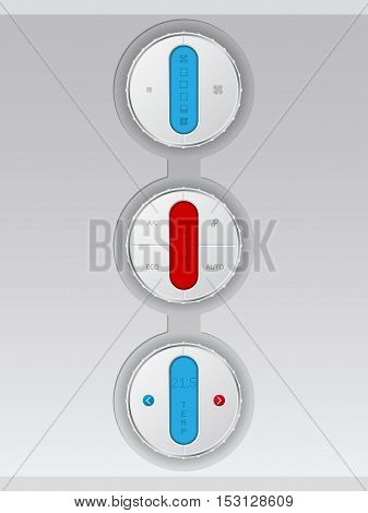 Digital air conditioning control panel combo in white with color lcd display