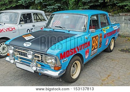 Dnepropetrovsk Ukraine - October 06 2013: Exhibition of cars and motorcycle and other vintage technics