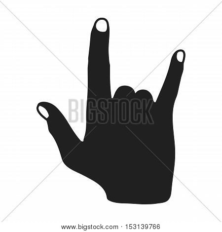 ILY sign icon in black style isolated on white background. Hand gestures symbol vector illustration.