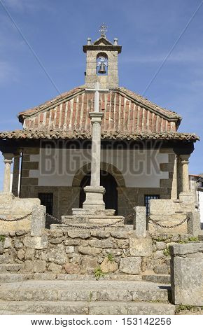 Hermitage in Candelario a typical mountain village in the province of Salamanca Spain.