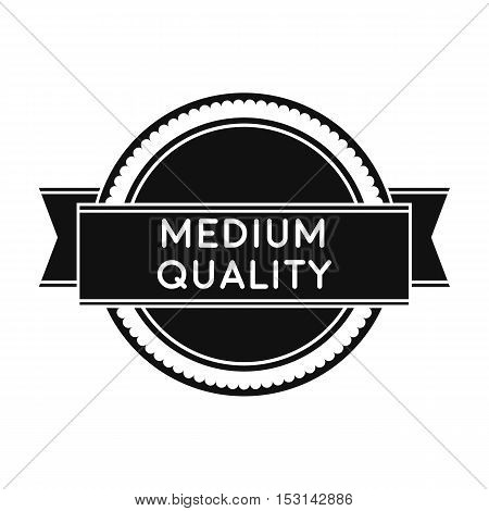 Medium quality icon in black style isolated on white background. Label symbol vector illustration.