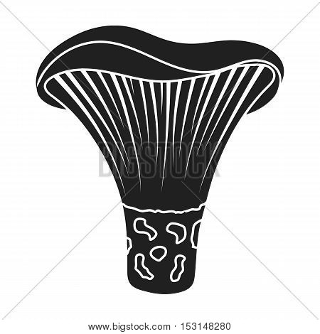 Actarius indigo icon in black style isolated on white background. Mushroom symbol vector illustration.